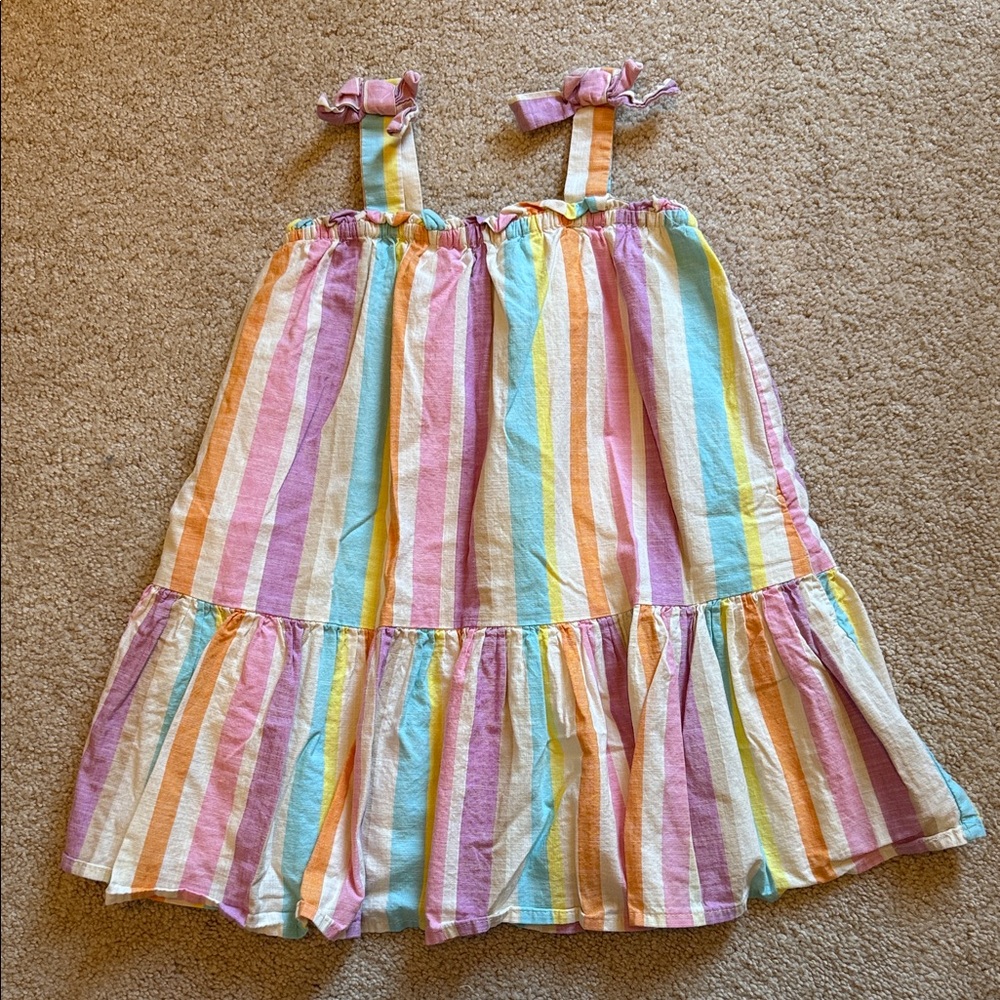 Cat & Jack Pastel Rainbow Stripe Sundress - Pink, Yellow, Blue & Purple